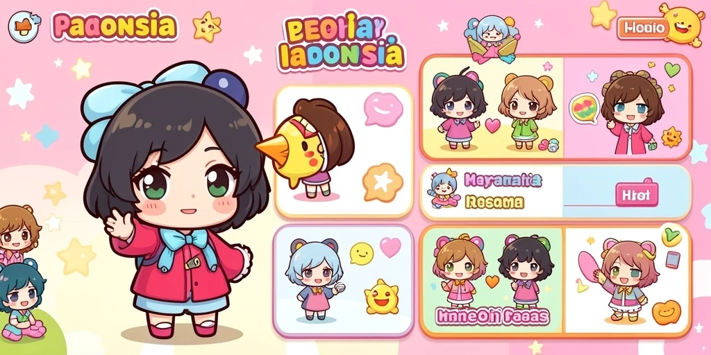 Screenshot menunjukkan karakter utama dalam aksi permainan penuh warna.