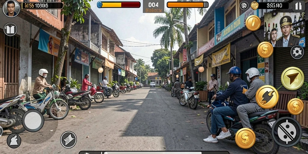 Screenshot menampilkan karakter utama dalam aksi.